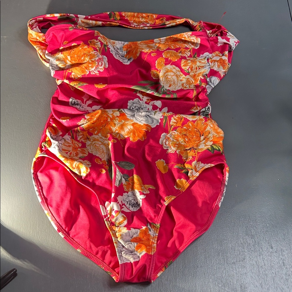 Rachel Roy women’s large, one piece, swimsuit, polyester, and spandex